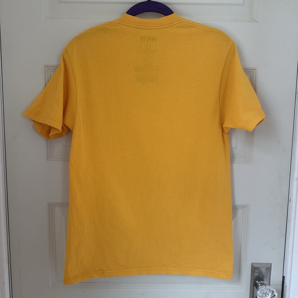 Popeye Cartoon Graphic T-Shirt Mens Small Yellow Popeye Sailor Vintage Style Tee - Picture 3 of 6